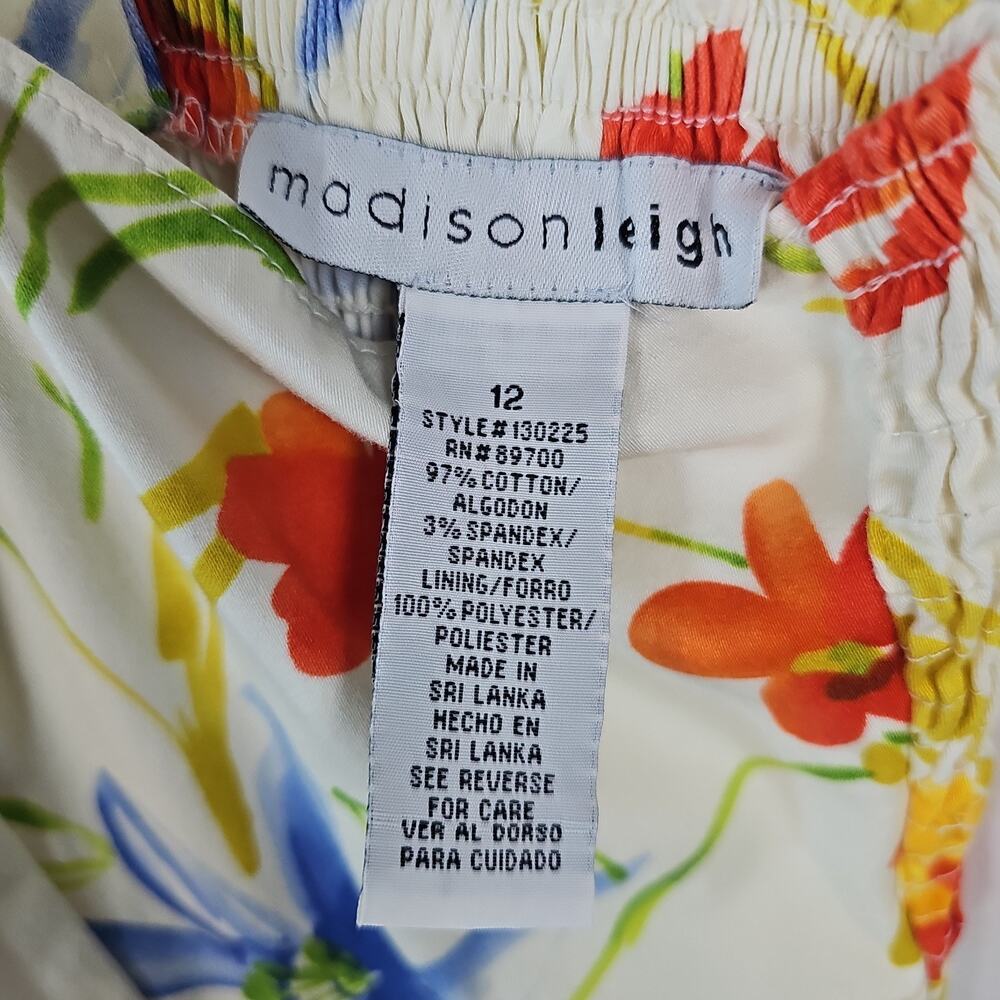 MADISON LEIGH Floral Sundress Ruffle Trumpet Hem Wide Strap Summer Wedding Sz M - Picture 4 of 8